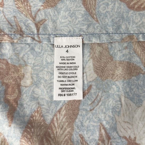 NWOT Ulla Johnson Mini Ruffle-Sleeve Floral Gail Tiered Dress - Picture 6 of 6